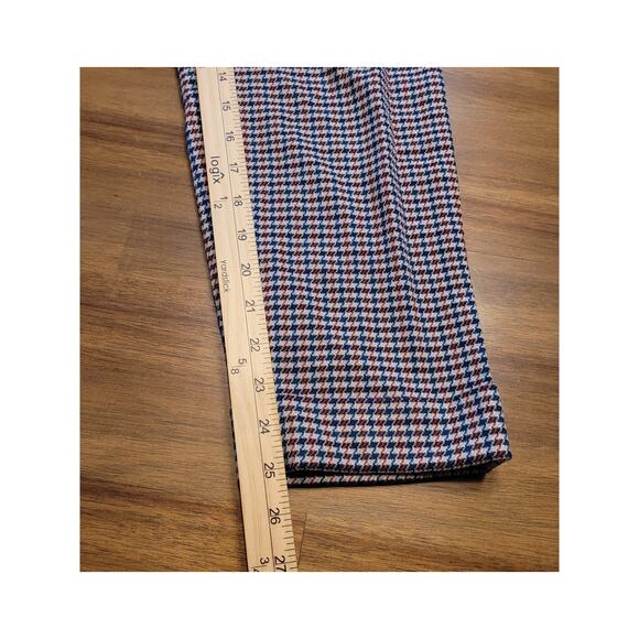 J.Jill Ponte Slim Leg Pants 12P Beige Red Blue Houndstooth EUC - Picture 8 of 13